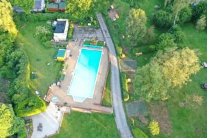 aerial view of the pool